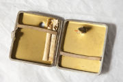 Cigerette case which stopped a bullet and saved a Fusilier's life, 1914-18.